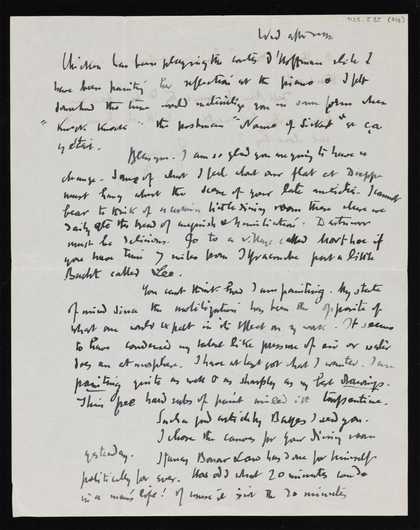 Letter from Walter Sickert to Nan Hudson page 2
