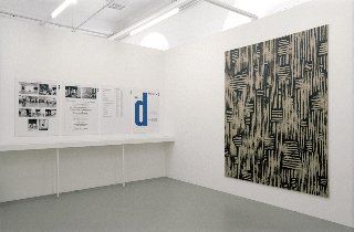 Archive in Motion, 2005, showing Friederike Feldmann, Happy Birthday 2005 (acrylic on canvas) referring to documenta 1