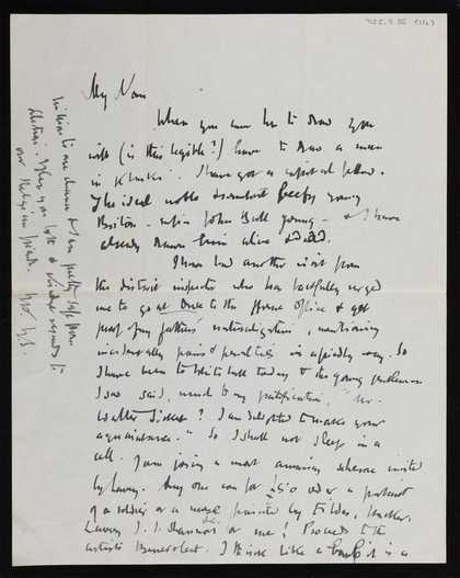 Letter from Walter Sickert to Nan Hudson