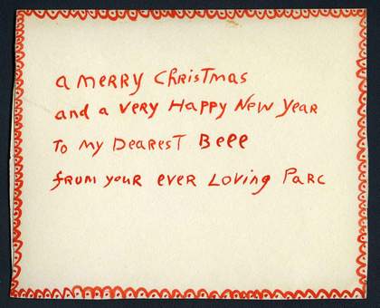 Christmas card from Cecil Collins to Elizabeth Collins Tate Archive
