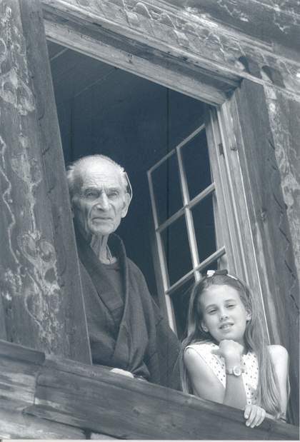 Balthus with Cybele in 1994 an elderly man and a young girl looking out of a window