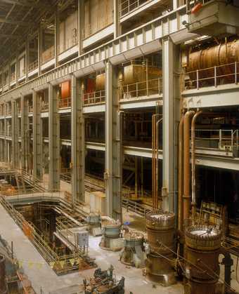Interior view of Bankside Power Station before plant removal, 1994