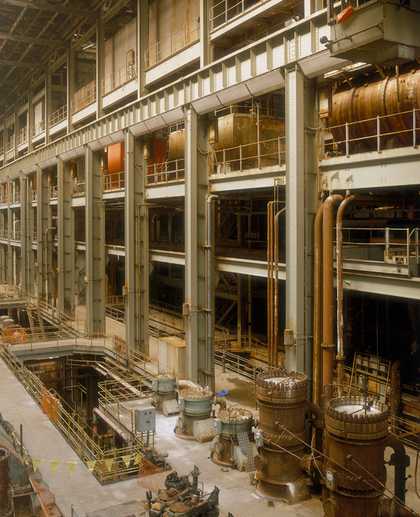 Interior view of Bankside Power Station before plant removal, 1994