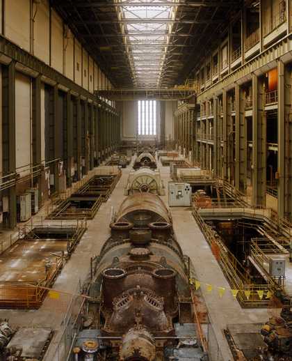 Interior view of Bankside Power Station before plant removal, 1994