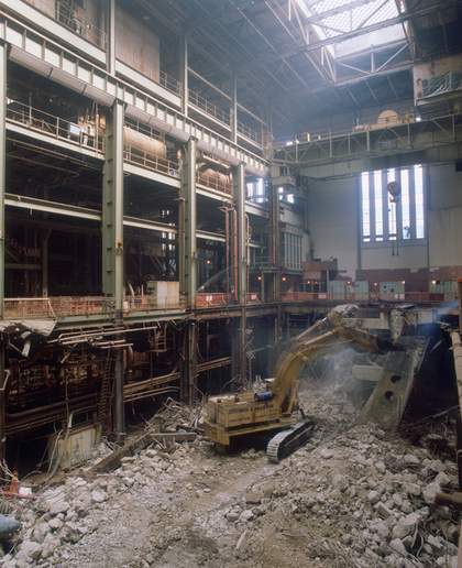 Interior view of Bankside Power Station during plant removal, 1995