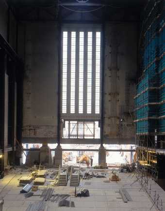 Construction work being carried out on Bankside Power Station, 1999