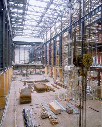Construction work being carried out on Bankside Power Station, 1998