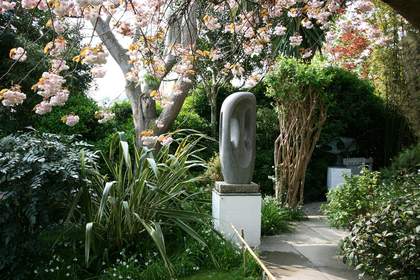Barbara Hepworth Stone Sculpture (Fugue II) 1956 in the Barbara Hepworth Museum and Sculpture Garden