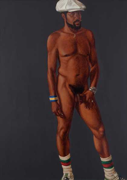 Barkley L Hendricks, Brilliantly Endowed (Self-Portrait), 1977, oil and acrylic paint on canvas, 167.6 × 122.6 cm - © Barkley L Hendricks, courtesy the artist and Jack Shainman Gallery, New York