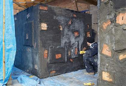 Phyllida Barlow's south London studio in November 2013