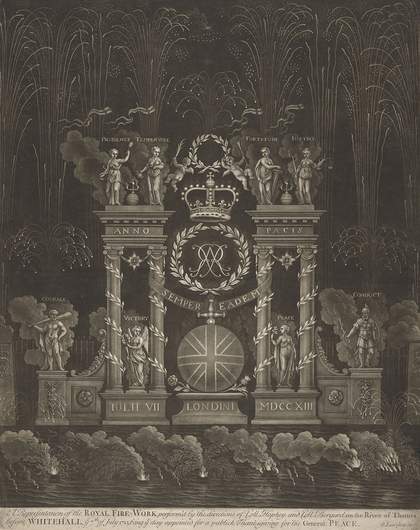 Bernard Lens A representation of the Royal Fire-work perform’d by the directions of Coll.