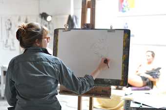 Huguette Caland inspired life drawing at St Ives School of Painting