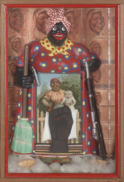 Betye Saar, The Liberation of Aunt Jemima, 1972, mixed media, 29.8 × 20.3 × 7 cm © Betye Saar, courtesy Roberts & Tilton, Los Angeles, photo by Benjamin Blackwell