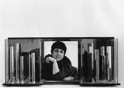 Judy Chicago with Movable Cylinders c.1965