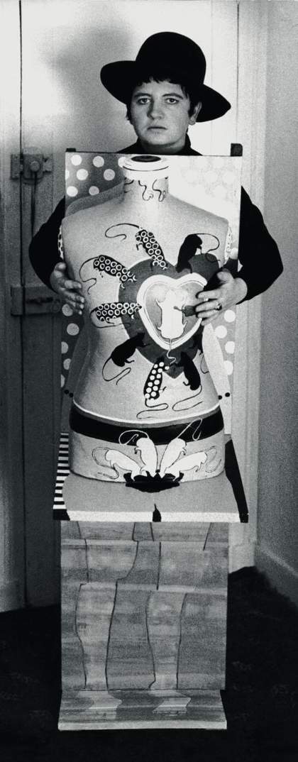Ulrike Ottinger with her work Female Mannequin – Legs Under Water in 1966