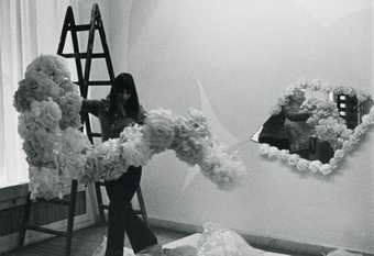 Jana Želibská installing her work Kandarya – Mahadeva in 1969