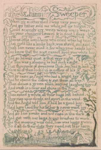William Blake Songs of Innocence The Chimney Sweeper 1789, Tate learning resource