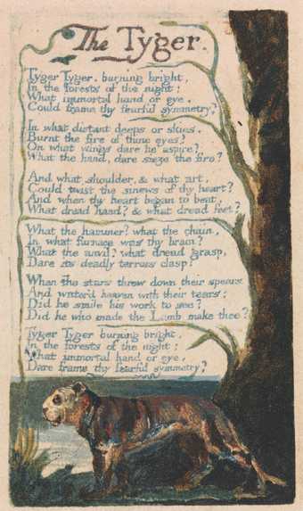 William Blake Songs of Experience The Tyger 1794, Tate learning resource