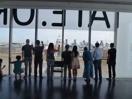 BMW Thought Workshop writing on window