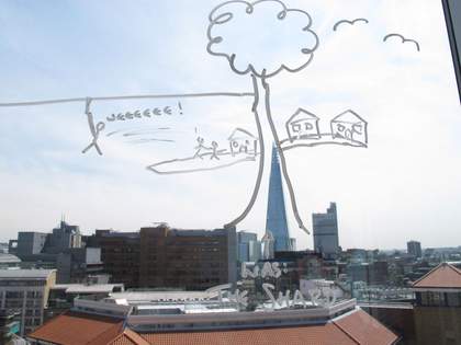 BMW Thought Workshop writing on window