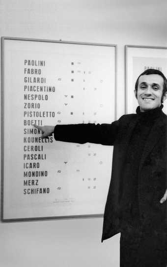 Boetti with Manifesto 1967 in 1970