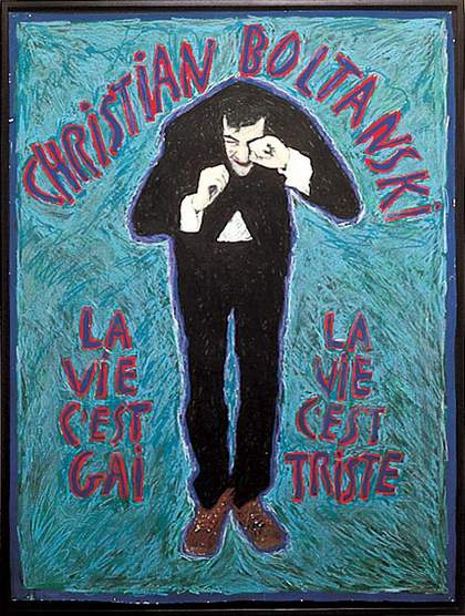 Christian Boltanski Life is Happy, Life is Sad 1974 Gouache on paper, framed 104 x79 cm