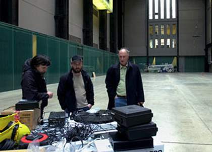 Bruce Nauman in the Tate Modern Turbine Hall July 2004