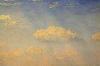 John Brett, The British Channel Seen from the Dorsetshire Cliffs 1871. Detail of sky and clouds