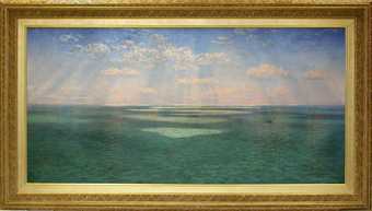 John Brett, The British Channel Seen from the Dorsetshire Cliffs 1871. Restored painting and frame