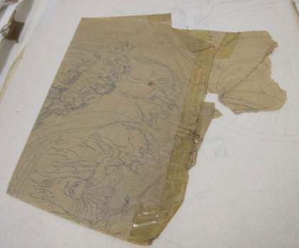 Felicia Browne archive image; damaged paper