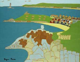 Bryan Pearce The Island and Godrevy from Mans Head 1971 