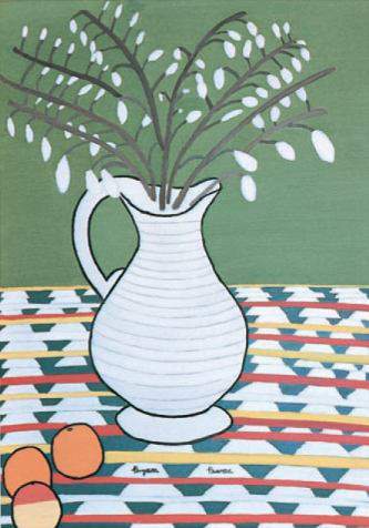 Bryan Pearce White Jug and Catkins 1960