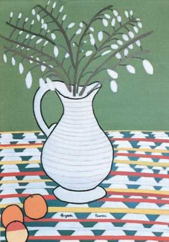 Bryan Pearce White Jug and Catkins 1960 