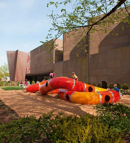 The Lozziwurm play sculpture, designed by Yvan Pestalozzi in 1972, at the Carnegie Museum of Art 2013