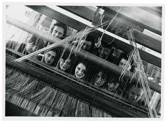 Photograph of artist Anni Albers at the Bauhaus