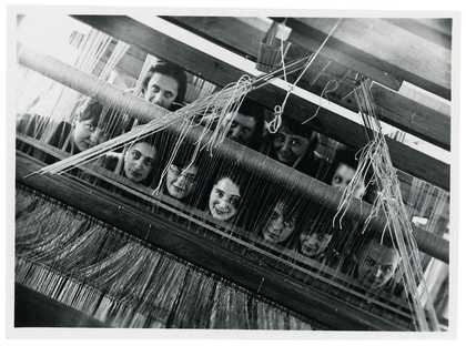 Photograph of artist Anni Albers at the Bauhaus