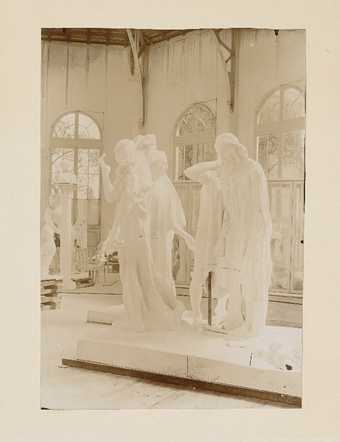 Monument to the Burghers of Calais in the studio at Meudon c.1902. Photo by Jean Limet, Musée Rodin