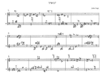 John Cage, score of Two 2 1989