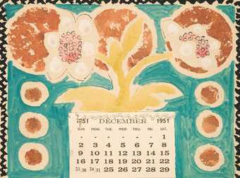 Hand painted calendars by Vanessa Bell done as Christmas gifts for friends in 1951
