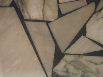 Bonnie Camplinfilm still from Terrazzo 2008 showing a black and white marble terrazzo floor