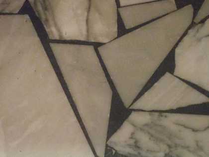 Bonnie Camplinfilm still from Terrazzo 2008 showing a black and white marble terrazzo floor