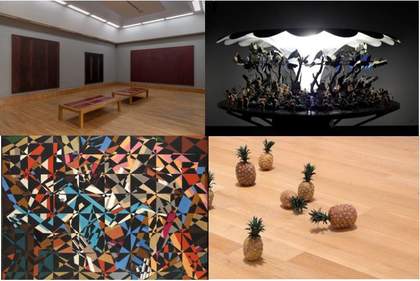 Image: Top row: Installation view of Mark Rothko: The Seagram Murals at Tate Britain. Courtesy Tate photography/ Mat Collishaw The Garden of Unearthly Delights 2009 (c) Mat Collishaw. Bottom Row: David Bomberg In The Hold 1913-14. (c) Tate / Installation 