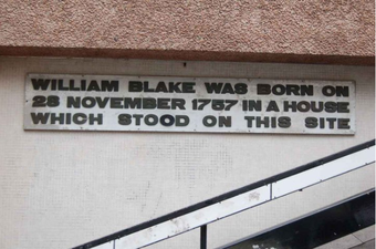 Commemorative plaque, William Blake House, Broadwick Street