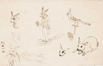 Charles Dodgson original drawing of rabbits
