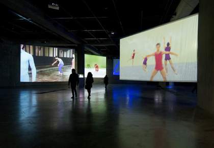 projections in a gallery space