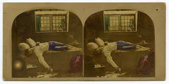 Stereoscopic photo of James Robinson's The Death of Chatterton