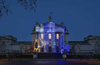 Tate Britain Millbank entrance with the 2018 winter comission