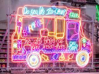 neon ice cream van