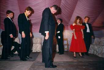 Chris Steele Perkins, Hypnosis demonstration, Cambridge University Ball, from The Pleasure Principle, 1980–9