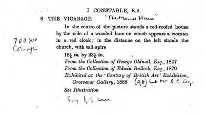 Christie's catalogue, O.E. Coope sale, 6 May 1910 (Lot 8)